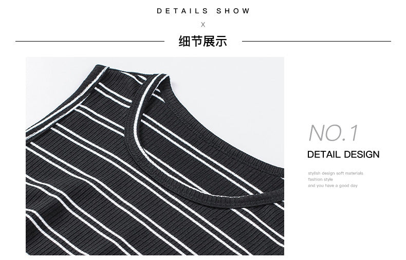 Striped Round Neck Dress(8 Colors)