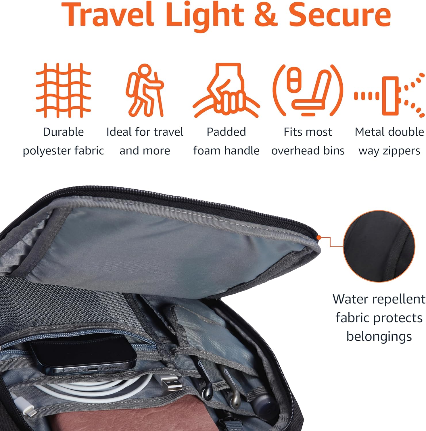 Amazon Basics Travel Laptop Backpack for 17 inch Laptop, Black
