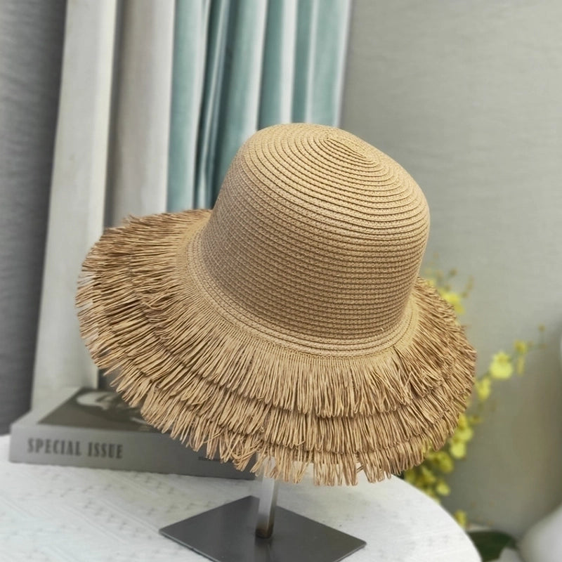 Women's Minimalist Classic Style Solid Color Flat Eaves Straw Hat