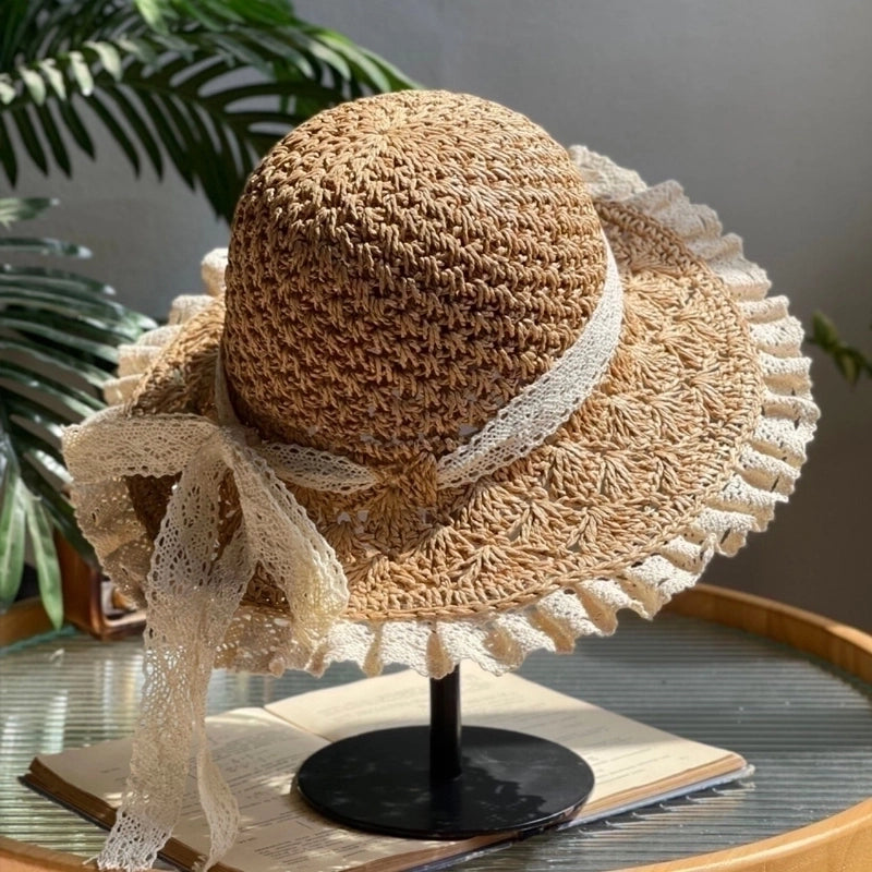 Women's Minimalist Classic Style Color Block Big Eaves Sun Hat