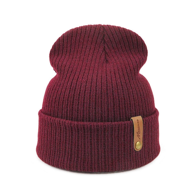 Hat Men's And Women's Autumn And Winter Knitted Wool Brimless Hat Pullover Hat Warm Fashion Adult Hat Hat