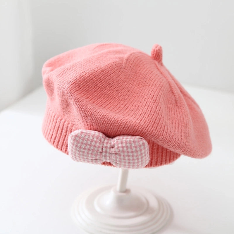 Children Unisex Cute Sweet Solid Color Beret Hat
