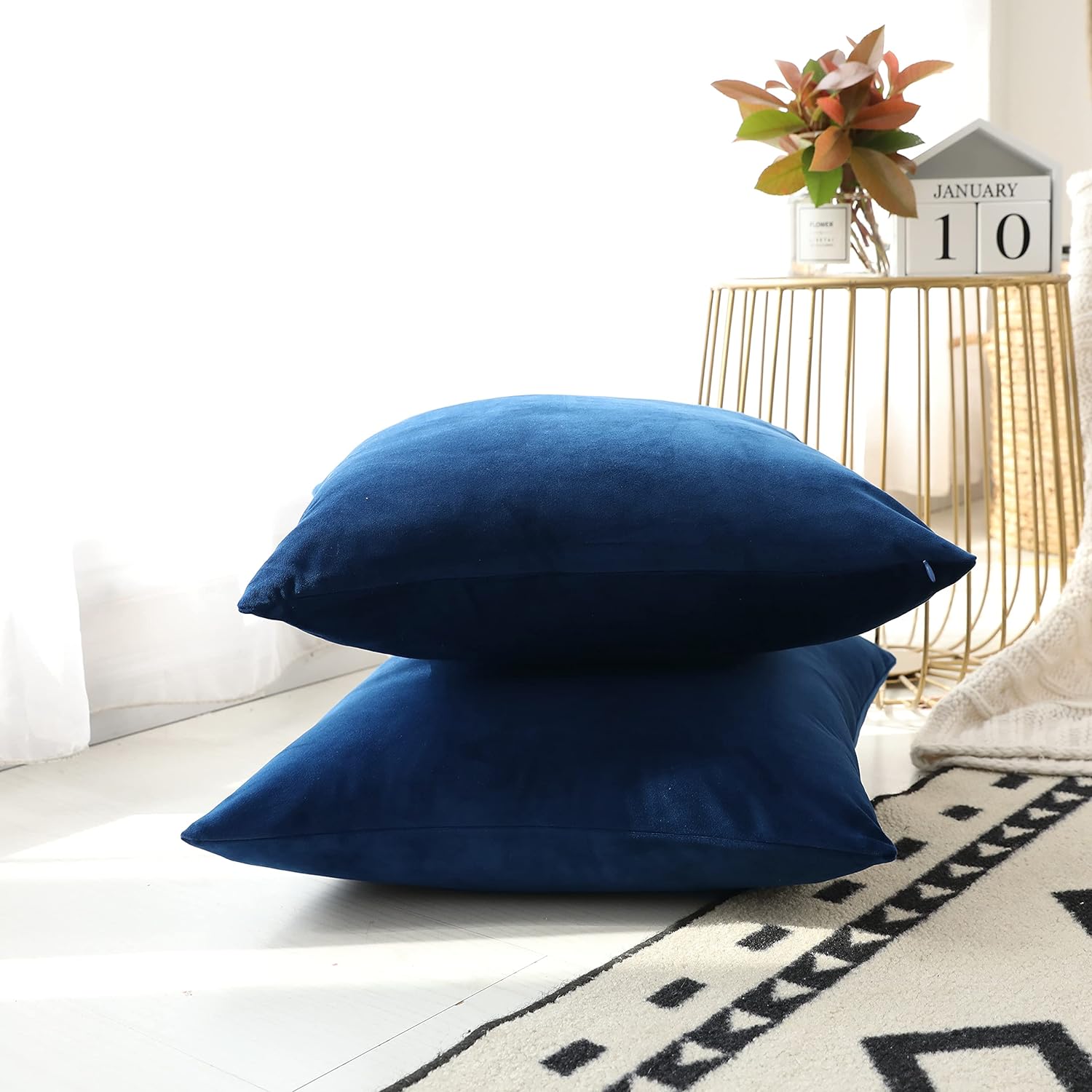 Navy Blue-Velvet Cushion Covers