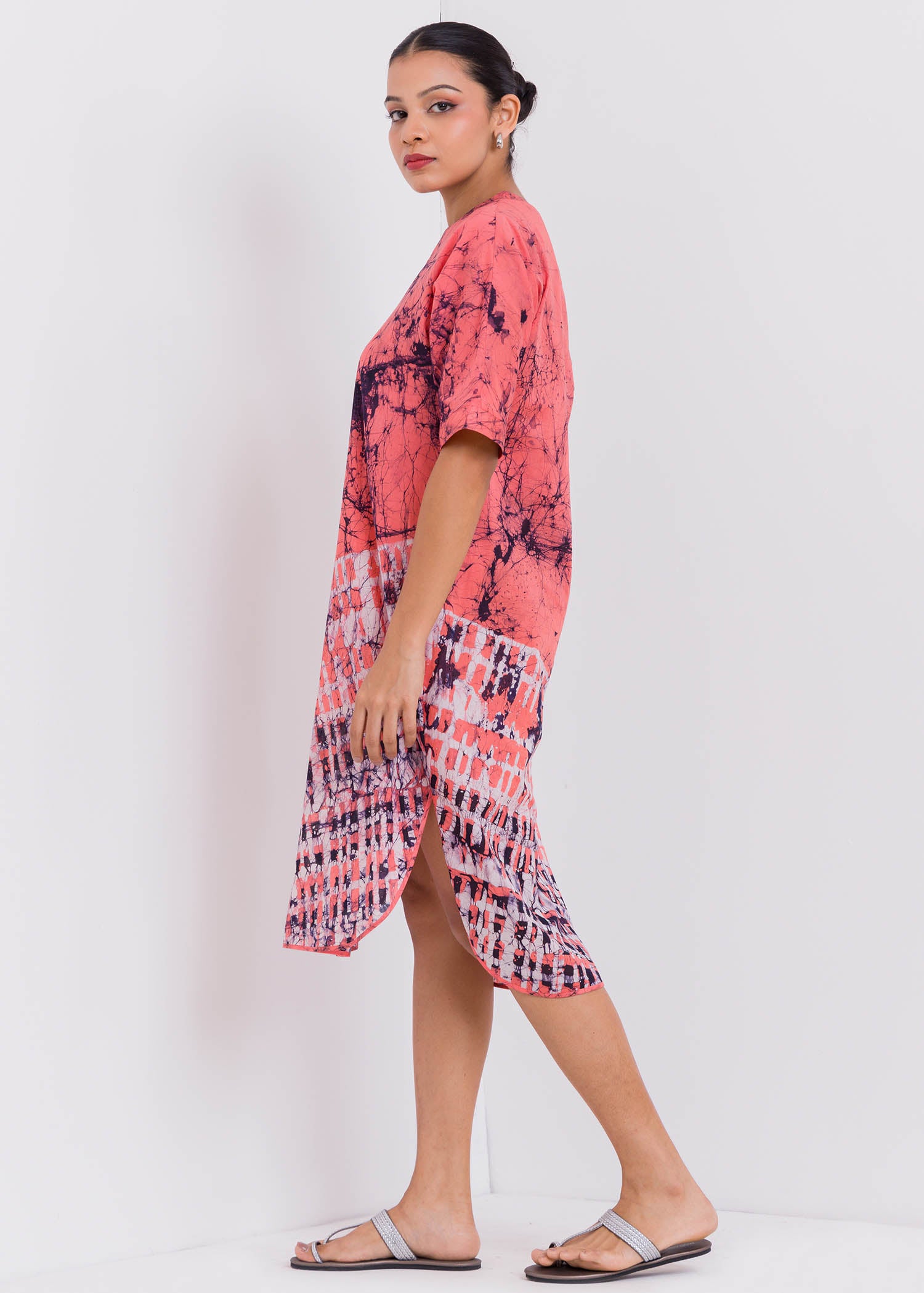 Batik Two Side Slit Dress