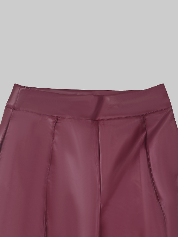 Long Sleeves Puff Sleeves Asymmetric Knot Solid Color Off-The-Shoulder Shirts Top + Pants Bottom Two Pieces Set