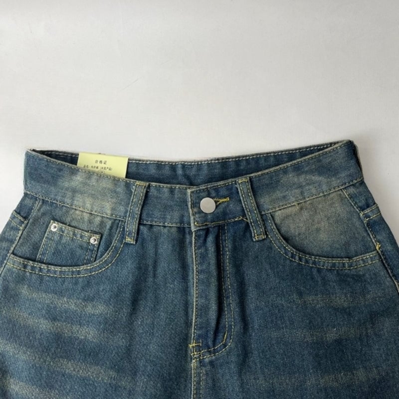 Vintage Wide Leg Cargo Jeans For Women