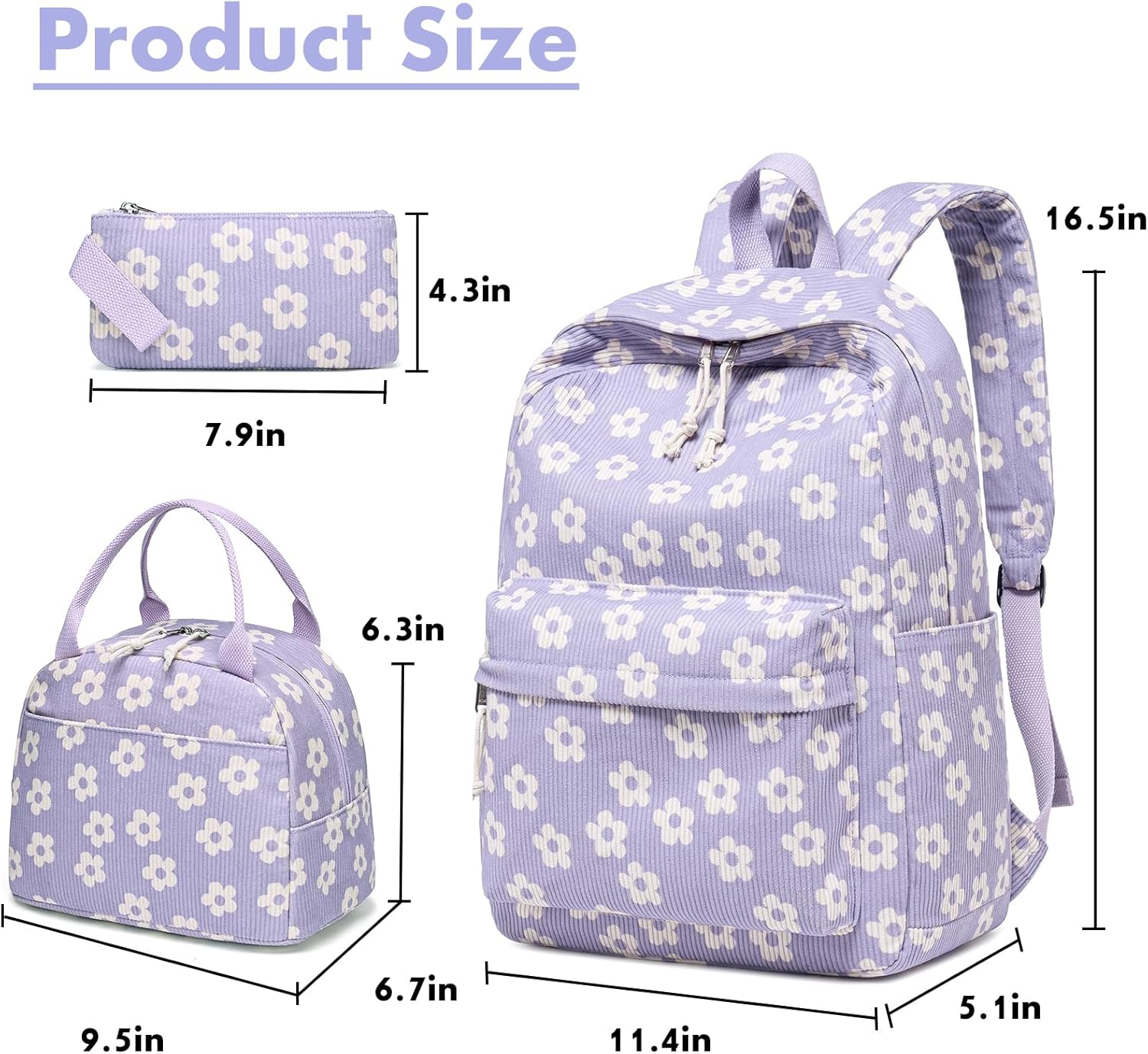 Bluboon School Backpack Teens Girls Boys Kids School Book Bags with Lunch Box Pencil Bag
