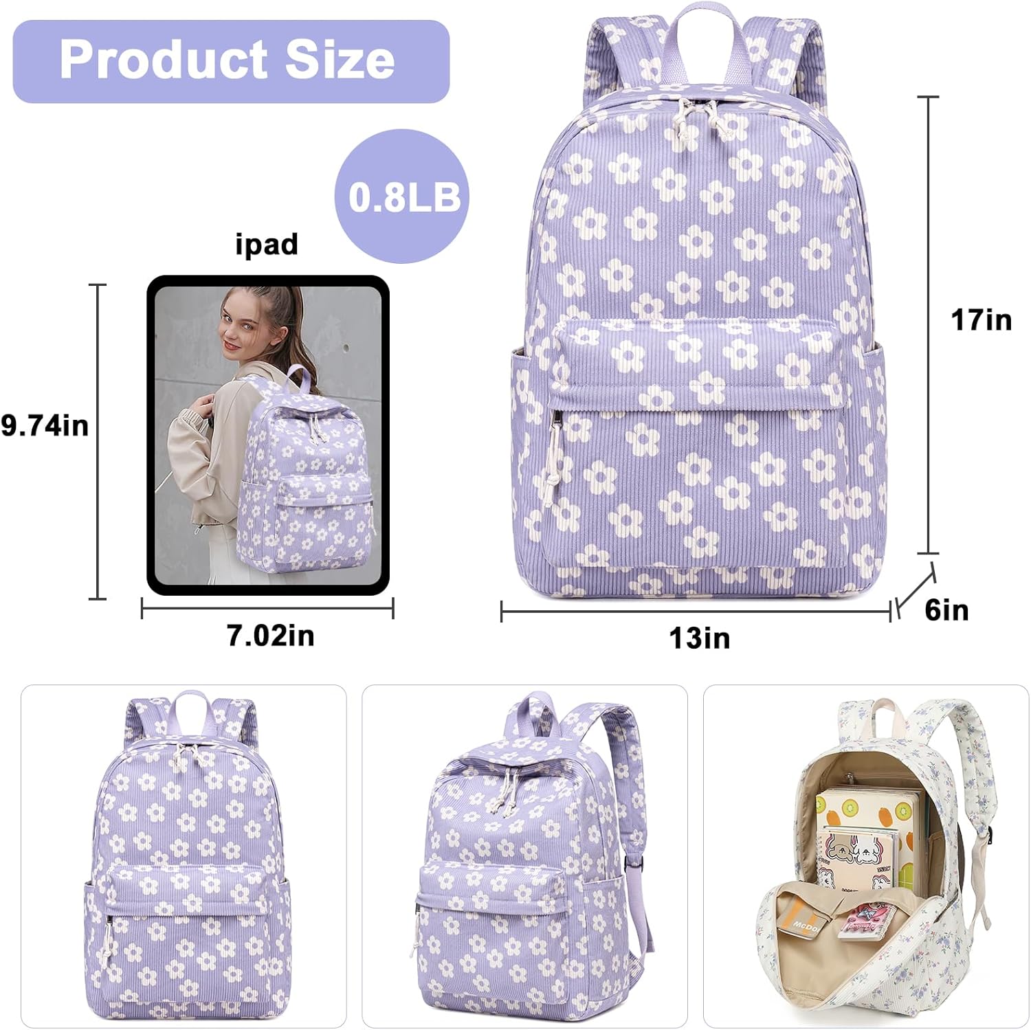 Bluboon School Backpack Teens Girls Boys Kids School Book Bags with Lunch Box Pencil Bag
