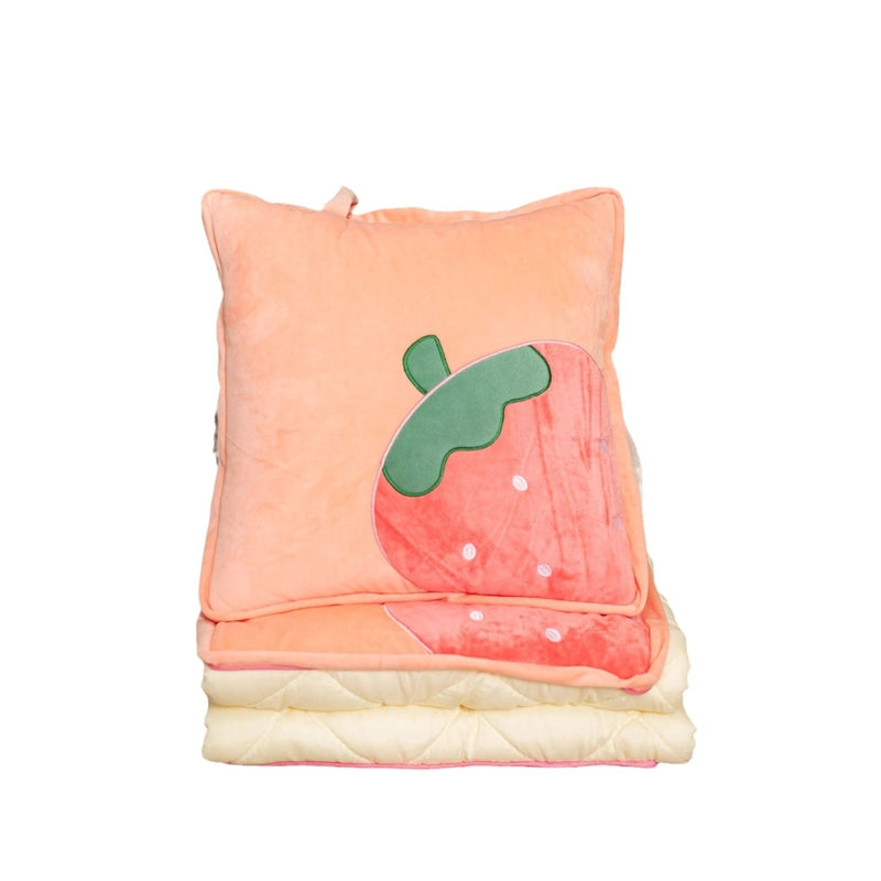 Pillow And Quilt Dual-Use Office Nap Small Pillow Car Back Seat Cushion Air Conditioning Blanket Folding Blanket Printed