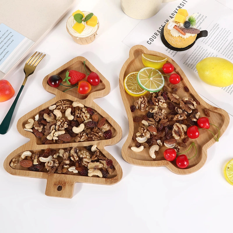 Christmas Casual Solid Color Bamboo Plate 1 Piece