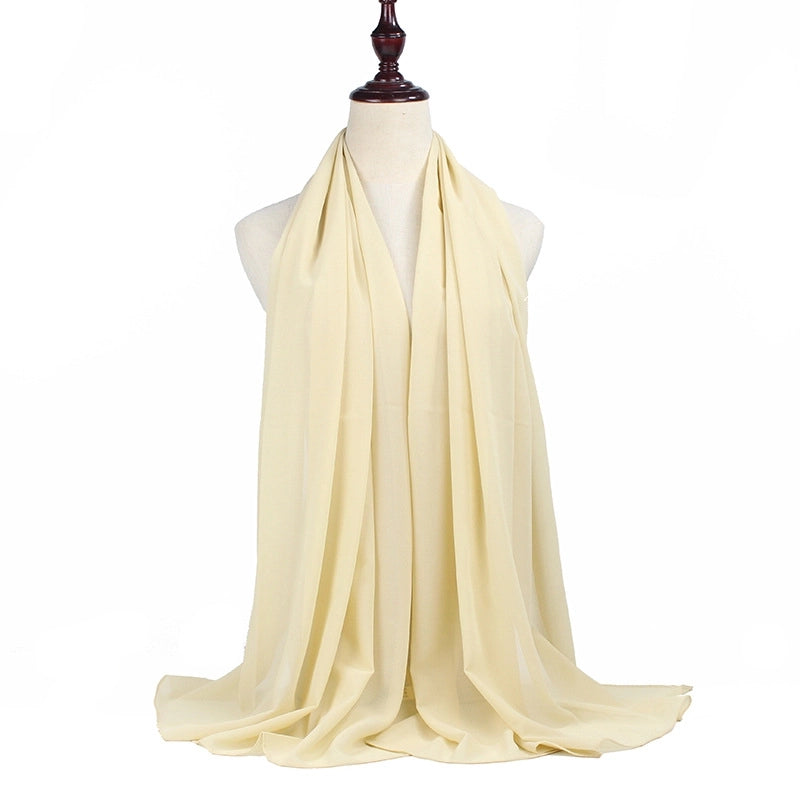 Women's Minimalist Solid Color Chiffon Scarf