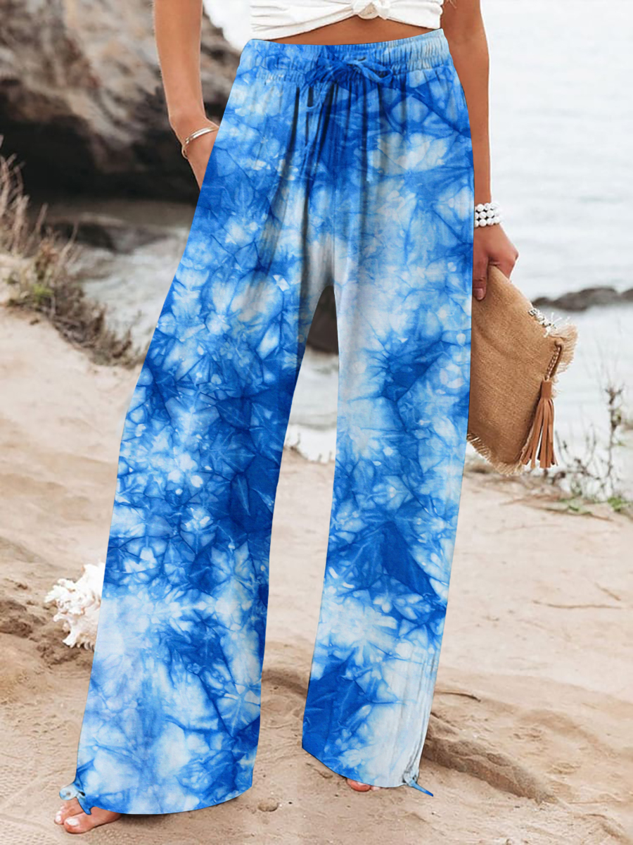 Blue Diabetes Awareness Print Pants