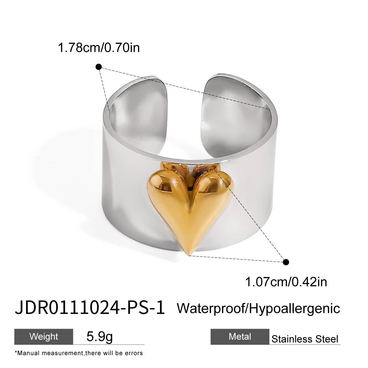 Love Heart Titanium Steel Ring Jewelry Rings Stainless Steel