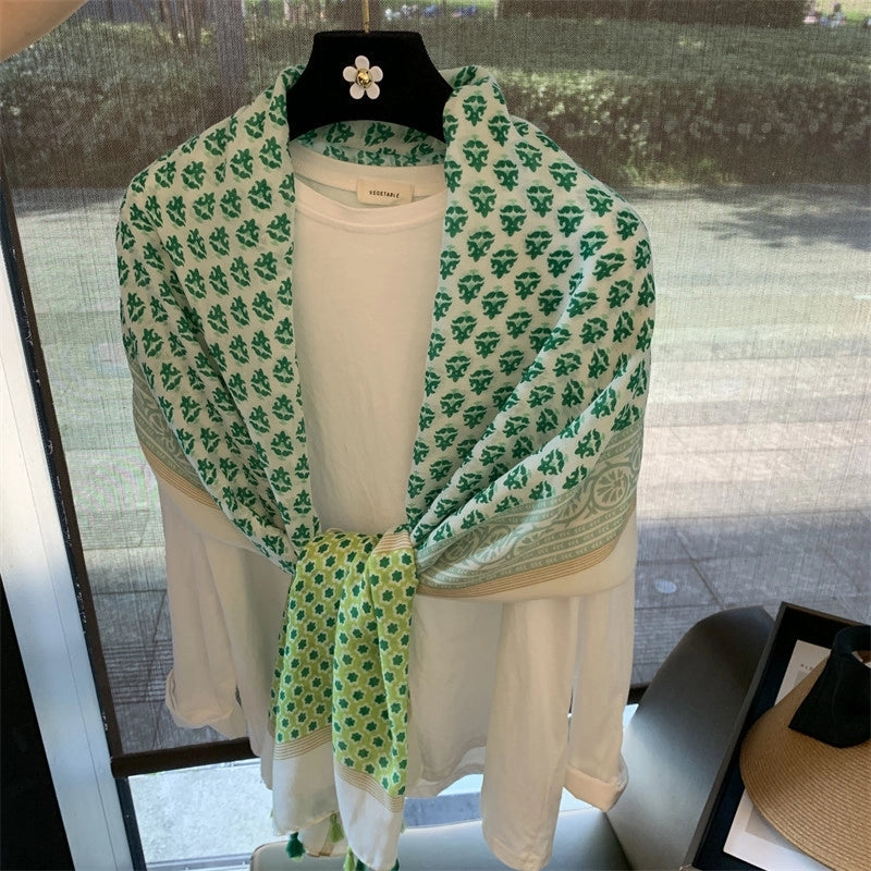 Women's Vintage Style Ethnic Style Ditsy Floral Polyester Printing Scarf Shawl