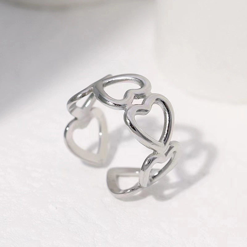 Retro Geometric Stainless Steel Gold Plated Plating Open Rings