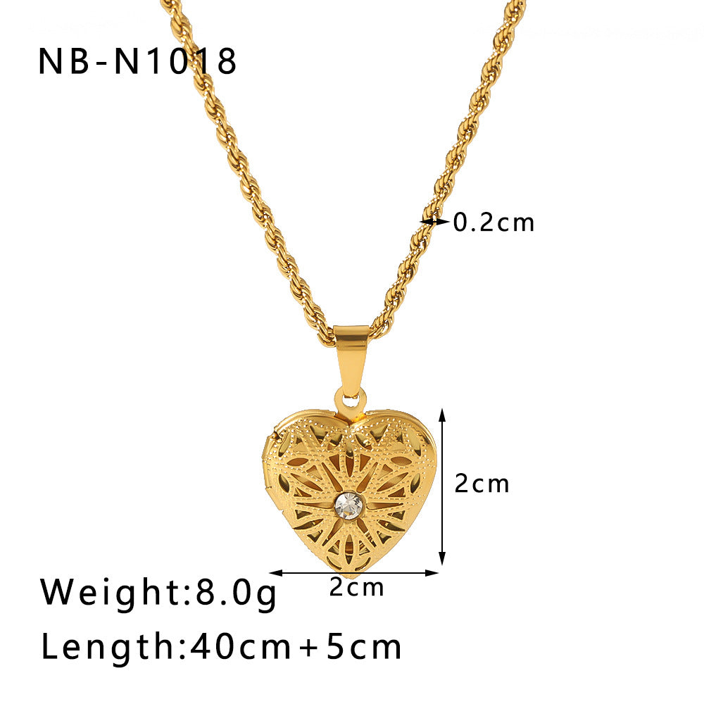 Heart Geometric Stainless Steel Electroplating Necklaces