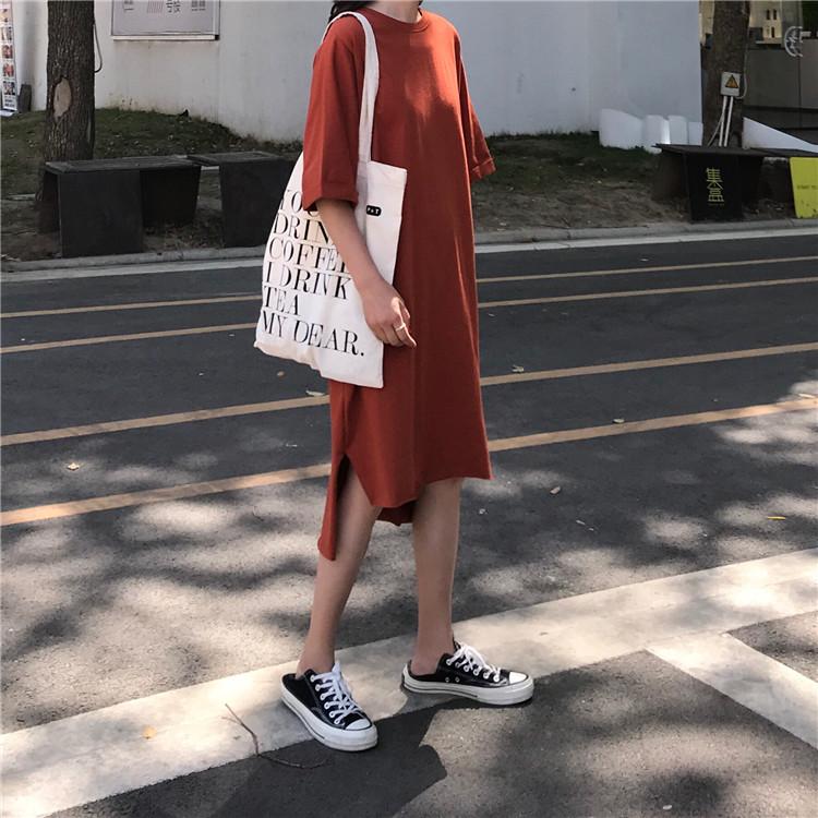 Oversized Basic Tee Shirt Dress