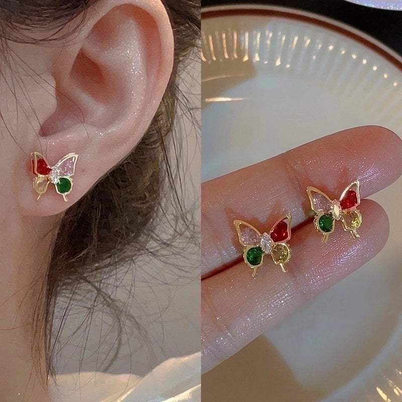 2 Pieces Fashion Heart Shape Flower Copper Beaded Plating Inlay Pearl Zircon Earrings Ear Studs 1 Pair