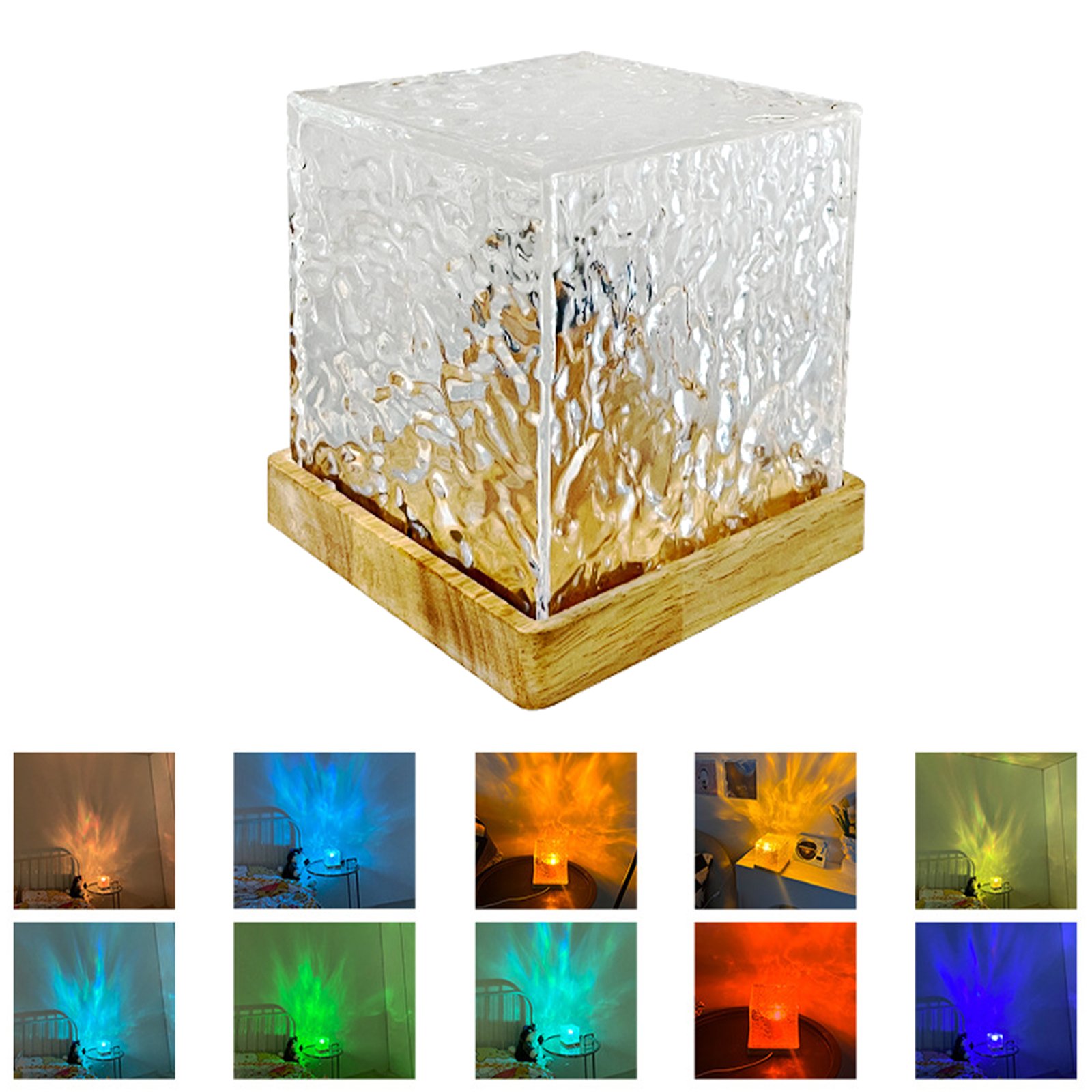 Rotating water pattern night light