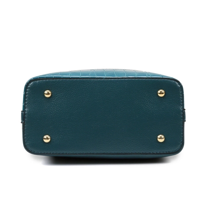 Women's Medium Pu Leather Solid Color Fashion Bucket Lock Clasp Crossbody Bag