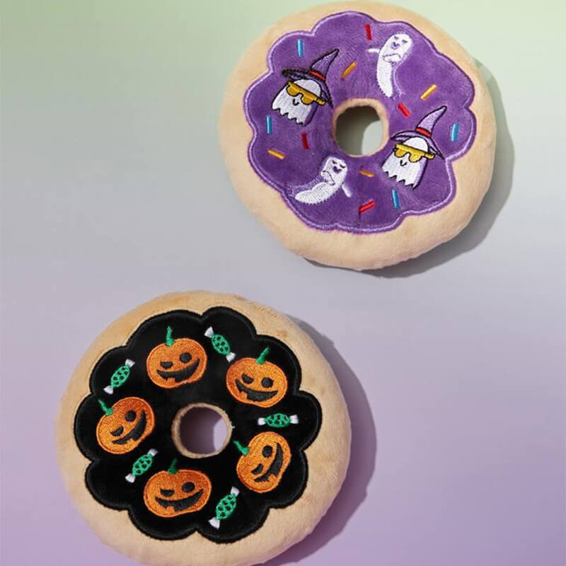 Halloween Donut Plush Dog Toy