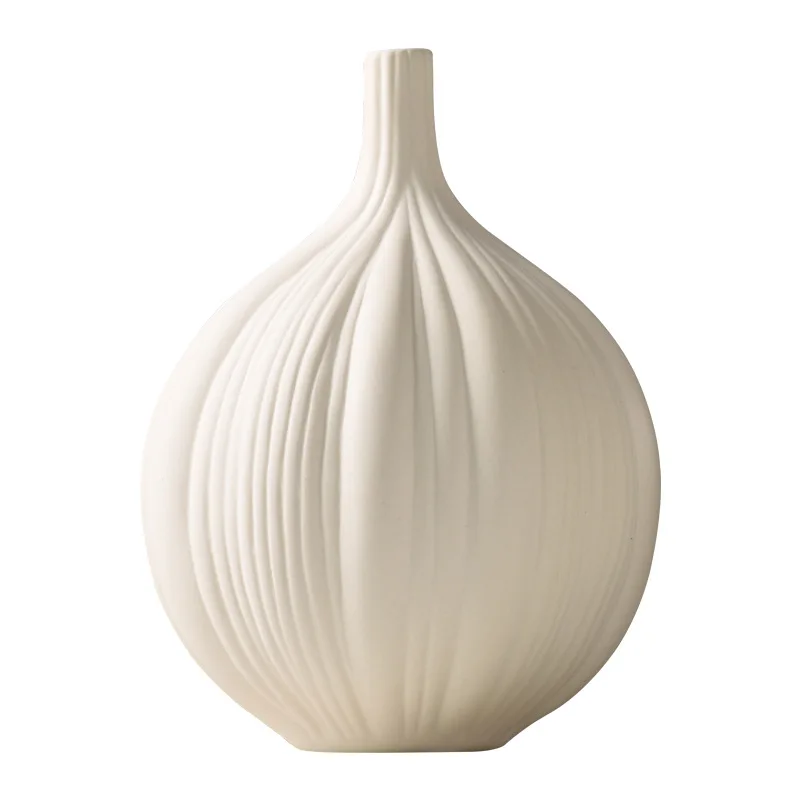 Nordic Style  White Minimalism Personalize Vase Flower Arrangement Tabletop Modern Abstract Geometric Ceramic Vases