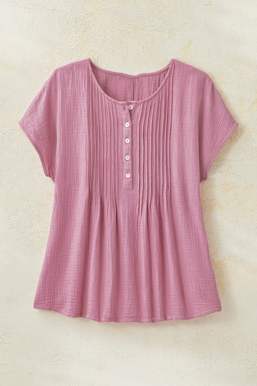 Summer Breeze Gauze Pintuck Top