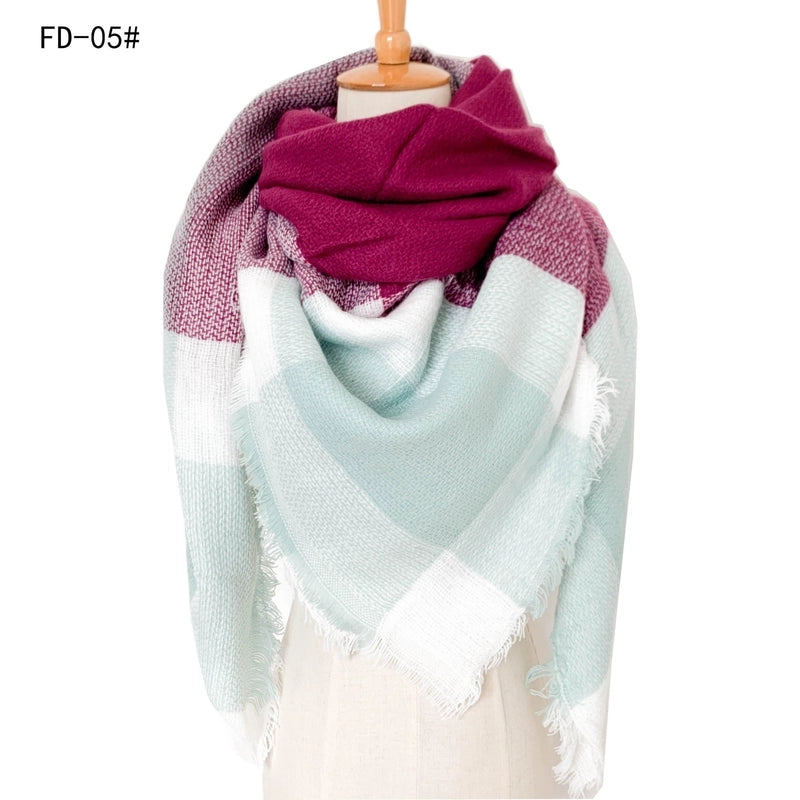 Women's Casual Color Block Imitation Cashmere Scarf