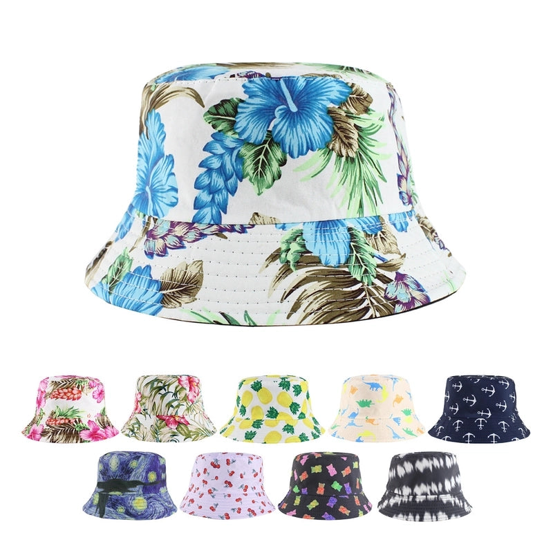 New Double-sided Basin Hat Summer Sun Protection Outdoor Basin Hat Men And Women Personalized Printed Fashion Hat