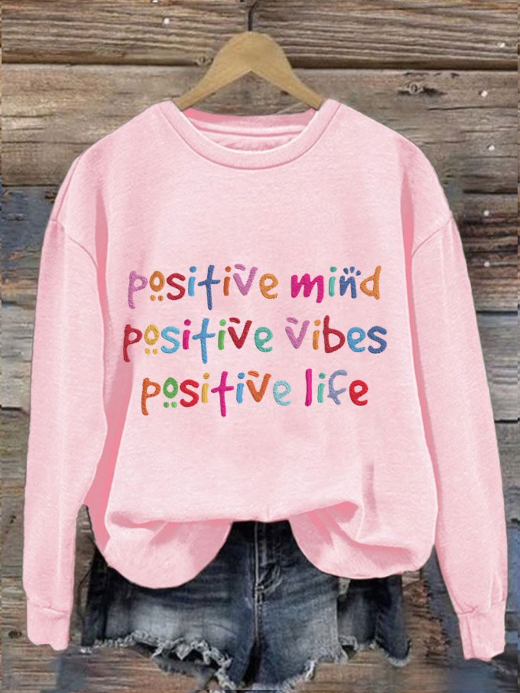 Women's Positive Vibe Mental Health Printed Sweatshirt