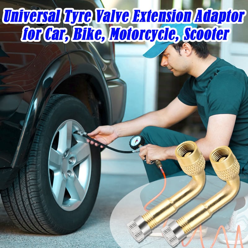 Universal Tyre Valve Extension Adaptor for Car. Bike. Motorcycle. Scooter