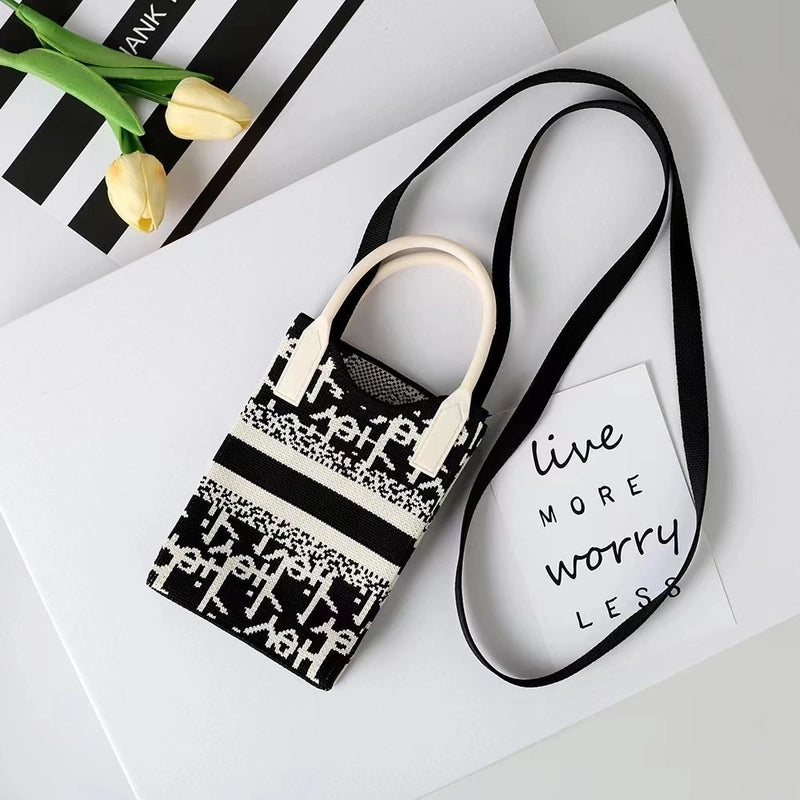 Women's Small Cotton Geometric Cute Square Open Square Bag