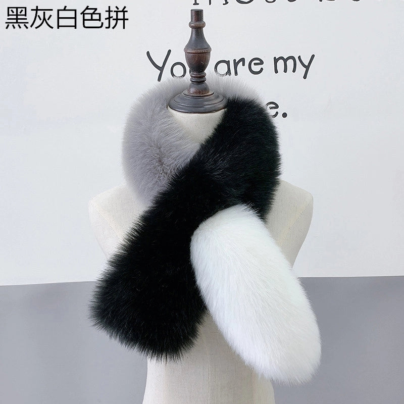New Color Matching Fur Fox Fur Collar Scarf Scarf Luxury Charming Big Tail Fox Fur Scarf Women