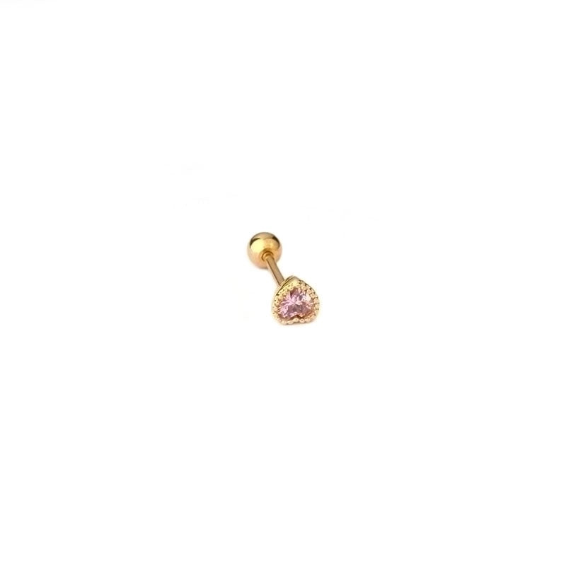 Ear Cartilage Rings & Studs Minimalist Heart Copper Plating Artificial Gemstones