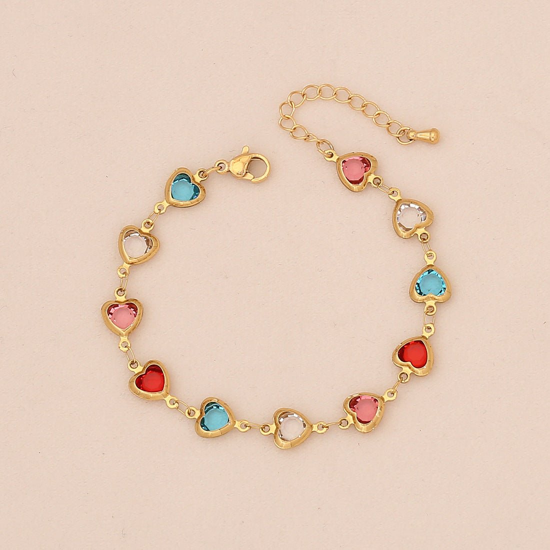 Fashionable Colorful Love Stainless Steel Bracelet Ins Trendy Titanium Steel Jewelry B634