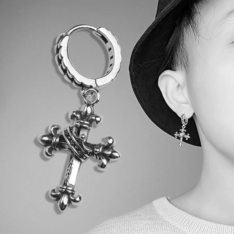 Silver Cross Earrings