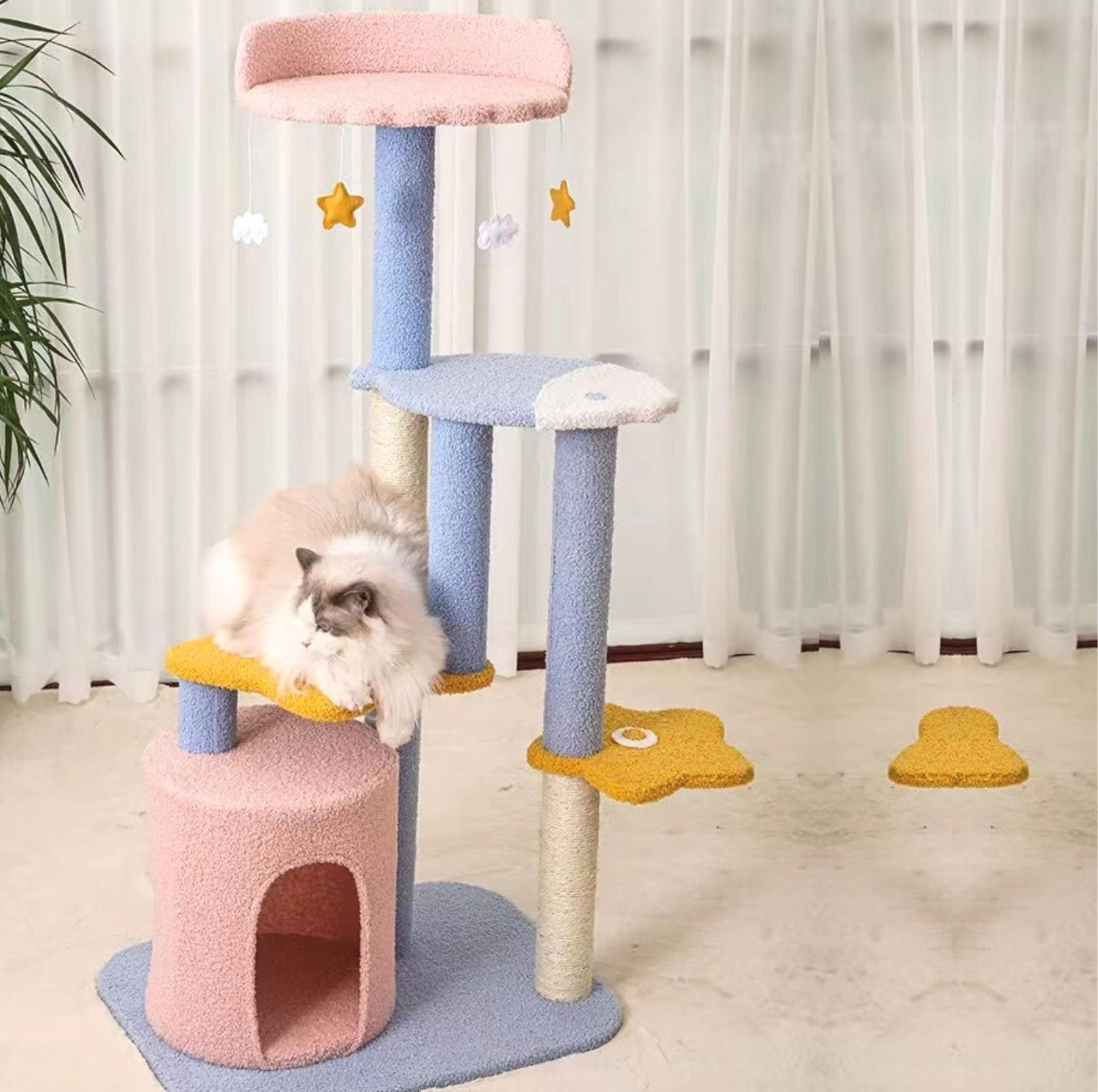 Stylish Cat Tree Climbing Frame with Scratching Posts - 'Enjoy The Sea'