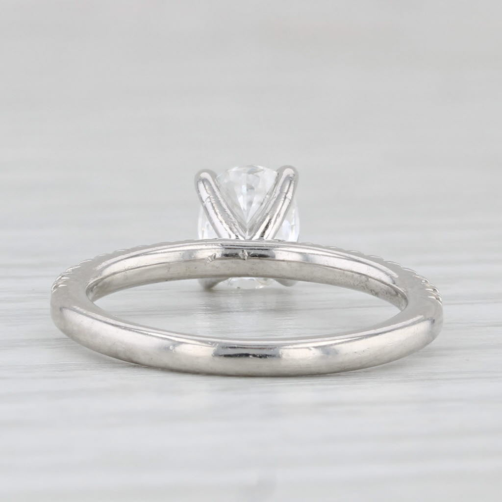 0.84ctw Oval Diamond Engagement Ring 950 Platinum Solitaire w/ Accents Sz 5 GIA