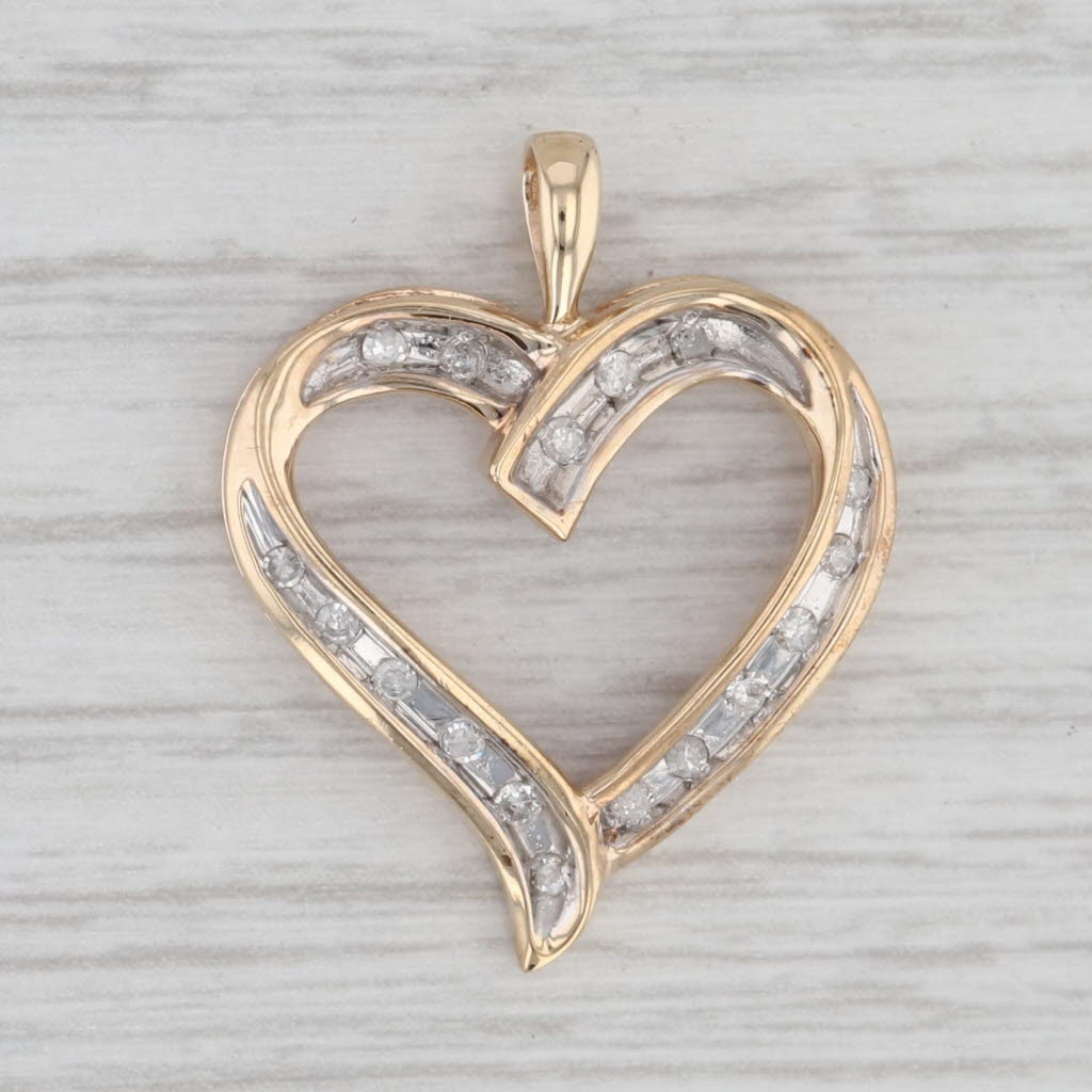 0.12ctw Diamond Heart Pendant 10k Yellow Gold