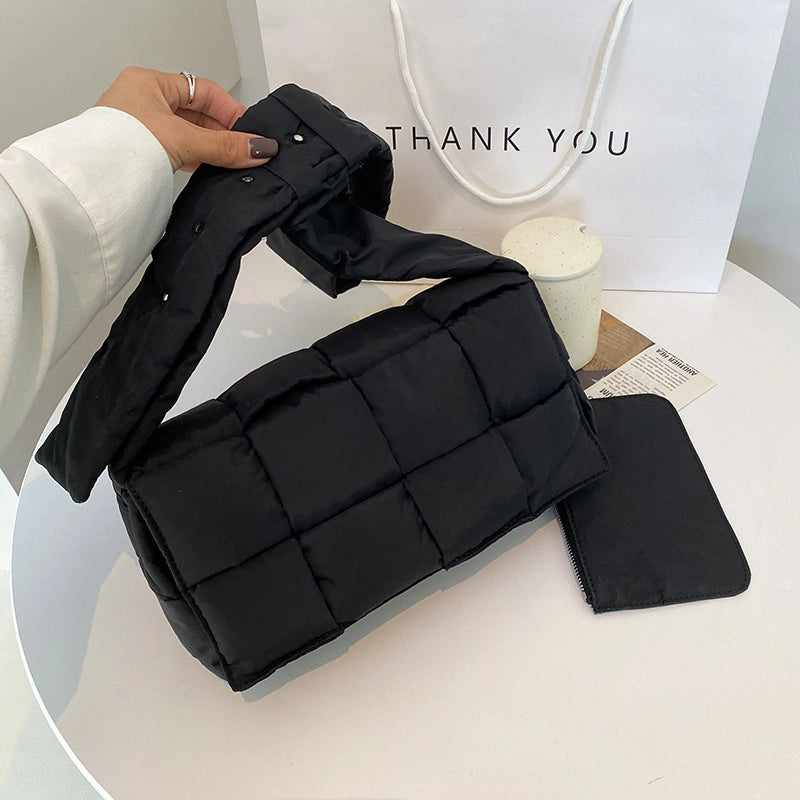 Women's Medium Oxford Cloth Solid Color Fashion Square Magnetic Buckle Crossbody Bag