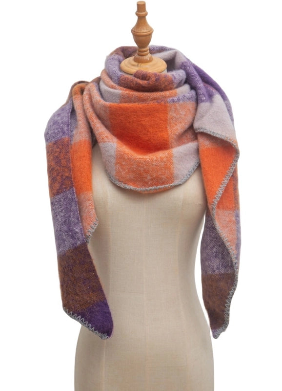 Women's Casual Minimalist Lattice Polyester Scarf