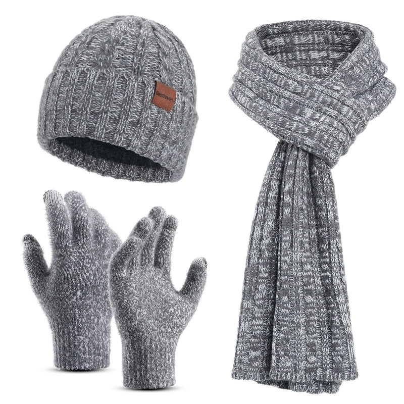 Women's Classic Style Solid Color Water Ripples Beanie Hat