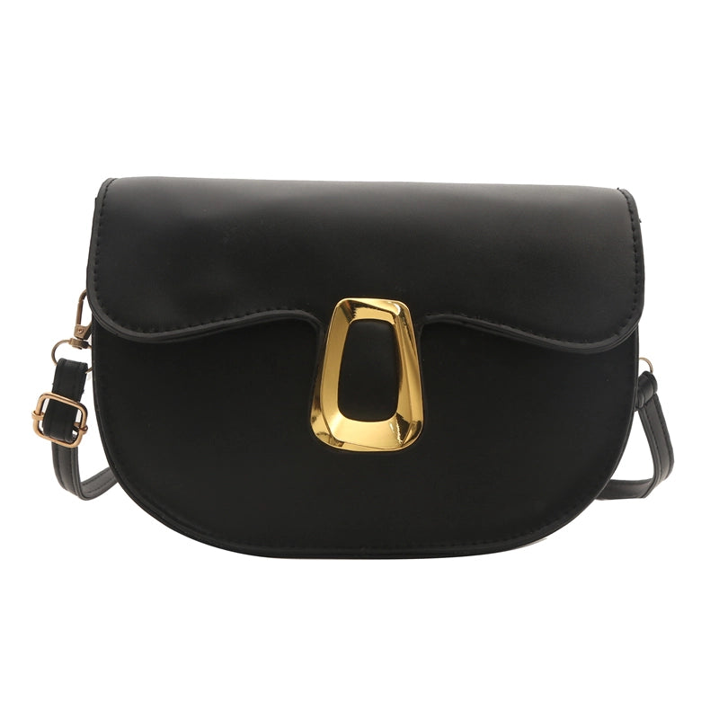 Women's Pu Leather Solid Color Elegant Flip Cover Shoulder Bag