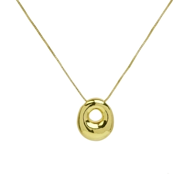 Copper 18K Gold Plated Minimalist Letter Plating Pendant Necklace