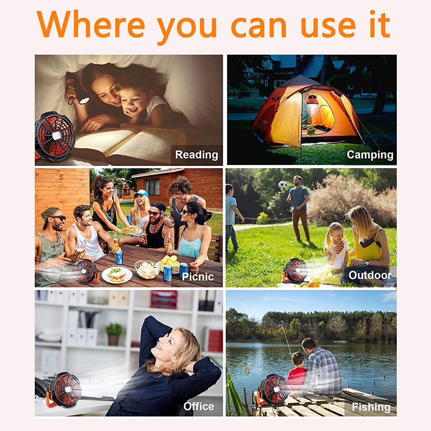 💥Promotion 49% OFF🔥Portable Camping Fan with LED Lantern🔥BUY 2 Free Shipping