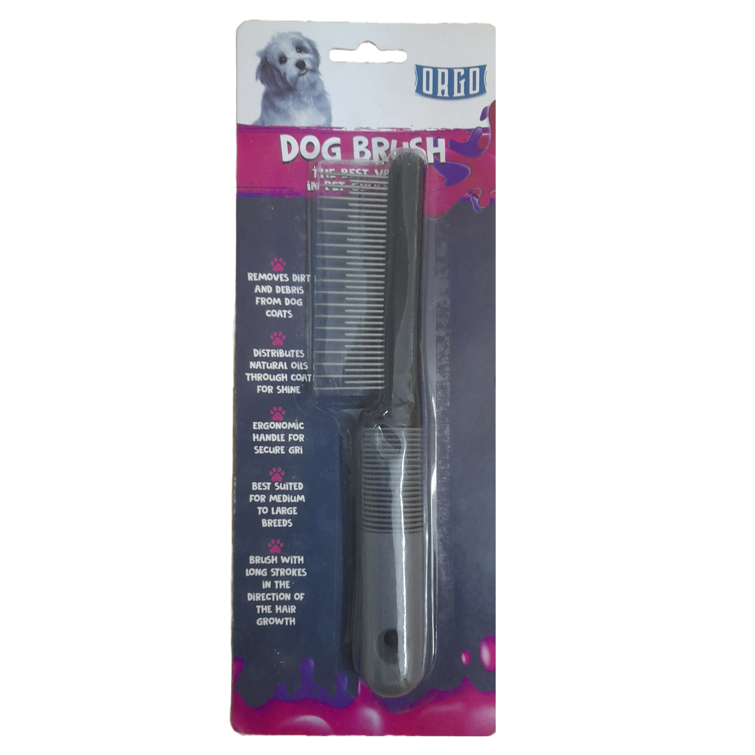 Orgo dog large metal comb