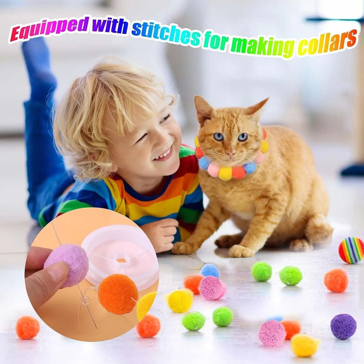 Pom Pom Balls Launcher Interactive Toys 😺🐶