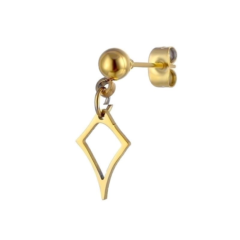 Minimalist Geometric Cross Stainless Steel Asymmetrical Dangling Earrings 1 Piece