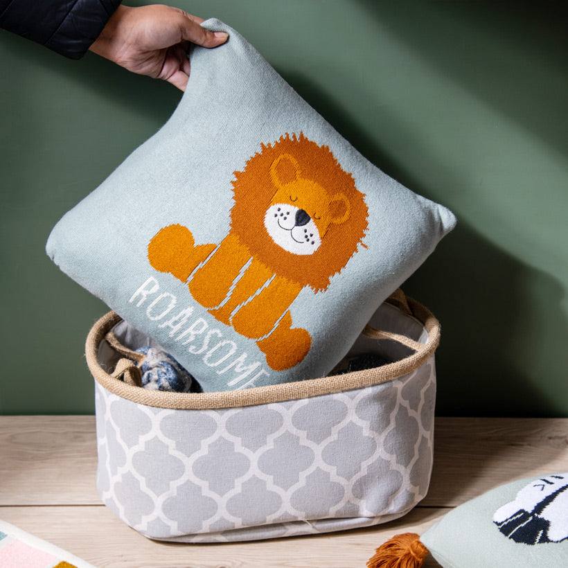 Knitted Cushion Cover - Lion