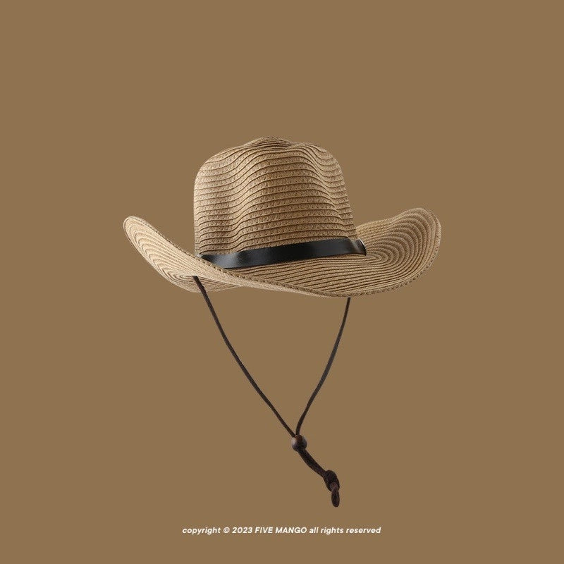 Women's Vacation Minimalist Letter Solid Color Big Eaves Straw Hat